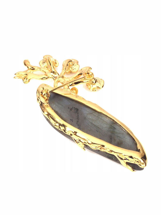 Labradorite 62ct Emerald Pendant Brooch