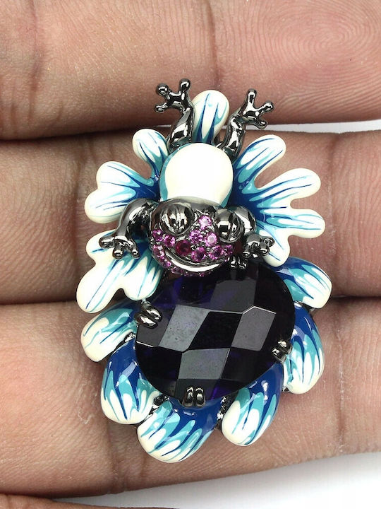 Frog Pendant Purple Aaa Cubic Zirconia 925 Silver 2 Frog Pendant Purple Aaa Cubic Zirconia 925 Silver 2