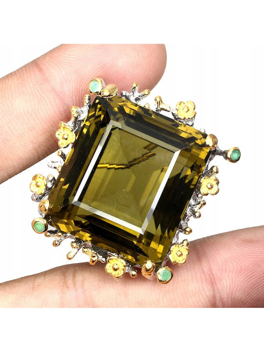 Quartz Pendant Brooch 89.19ct 925 Certificate