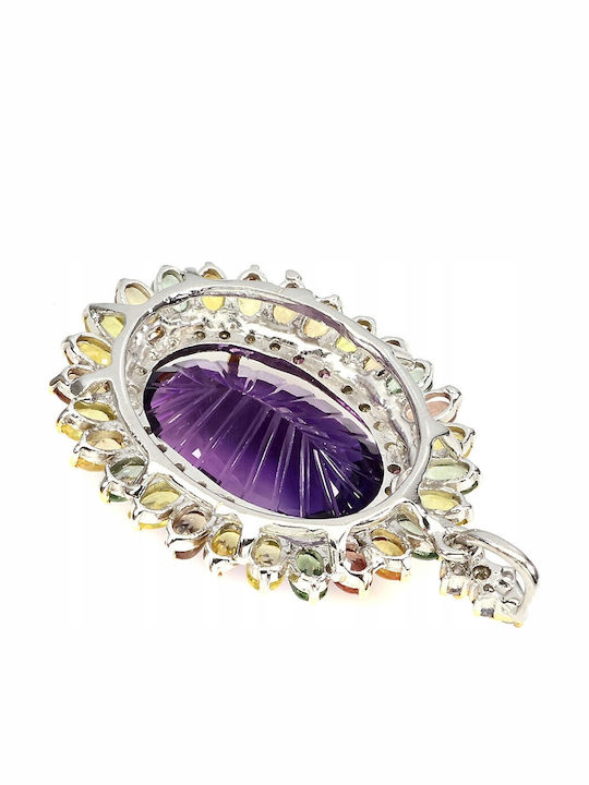 Natural Amethyst Pendant 35ct Tanzanite Sapphires Natural Amethyst Pendant 35ct Tanzanite Sapphires