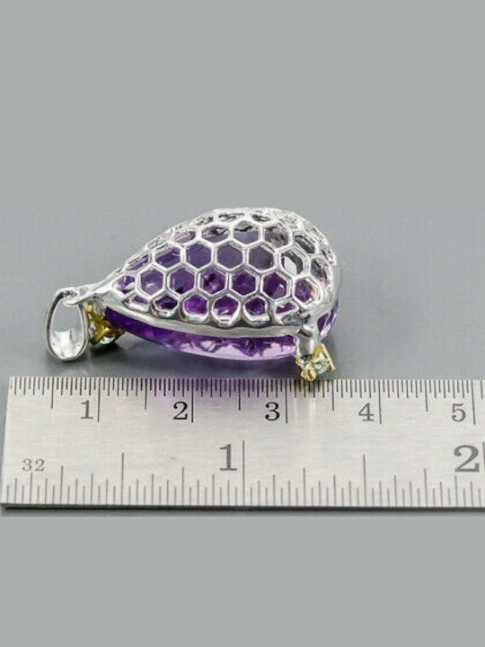 Pandantiv Artistic 23ct Ametist Topaz 925
