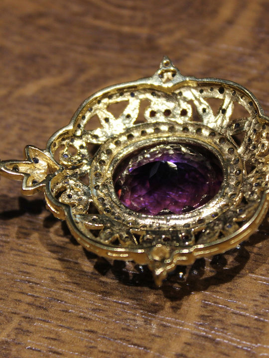 925 Pendant Stunning Silver Natural Amethyst Peridot Sapphires Garnets