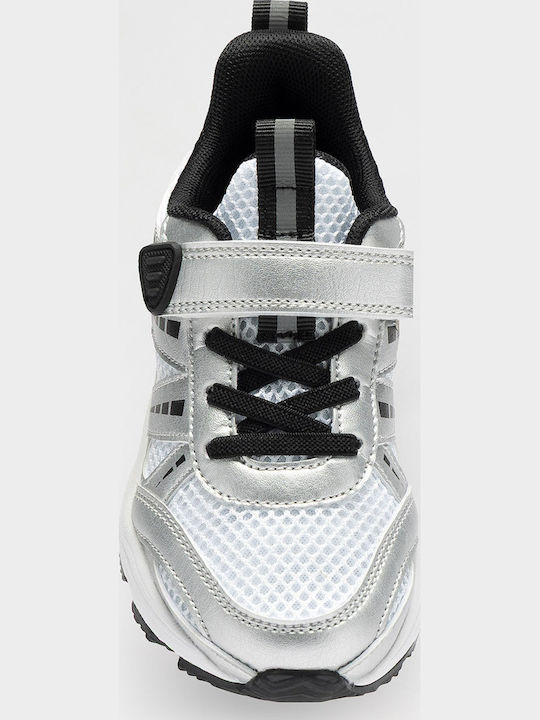 Kids Sneakers with Hoop & Loop Closure Silver