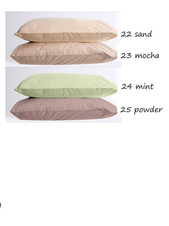 Sunshine Menta Pillowcase Set with Envelope Cover Dark Grey 19 50x70cm.