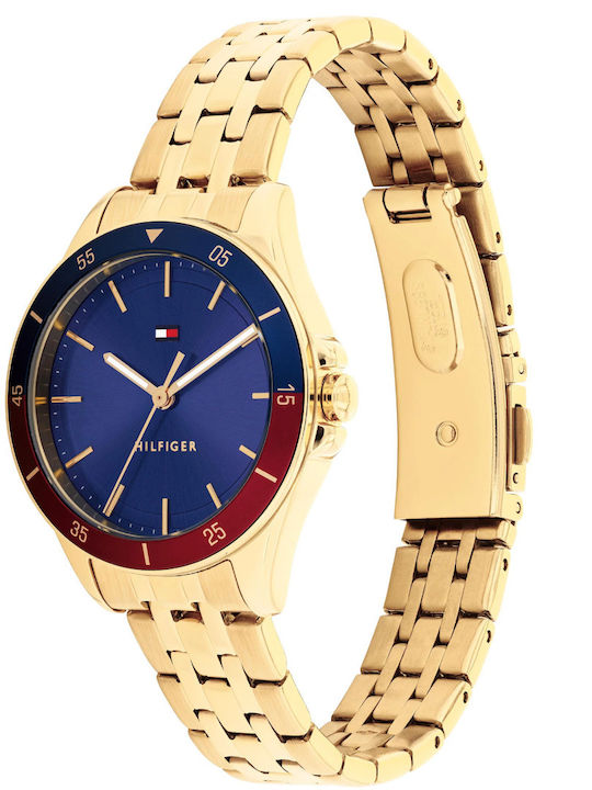 Tommy Hilfiger Men's Watch 30mm Battery with Gold Metal Bracelet