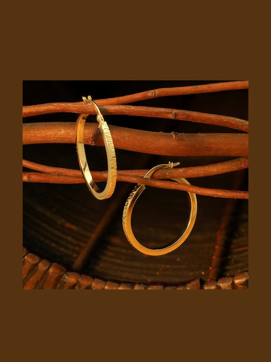 Gold Hoop Earrings 9K