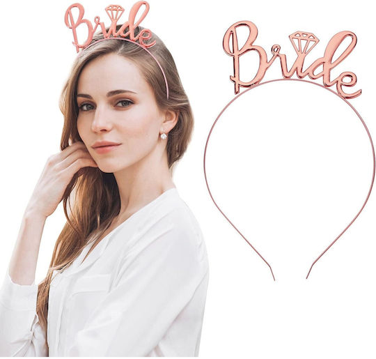 Set Accesorii Mireasă Panglică Bentiță Abțibilduri Voal Mireasă De Viitor Tematică Nuntă Alb-Roz