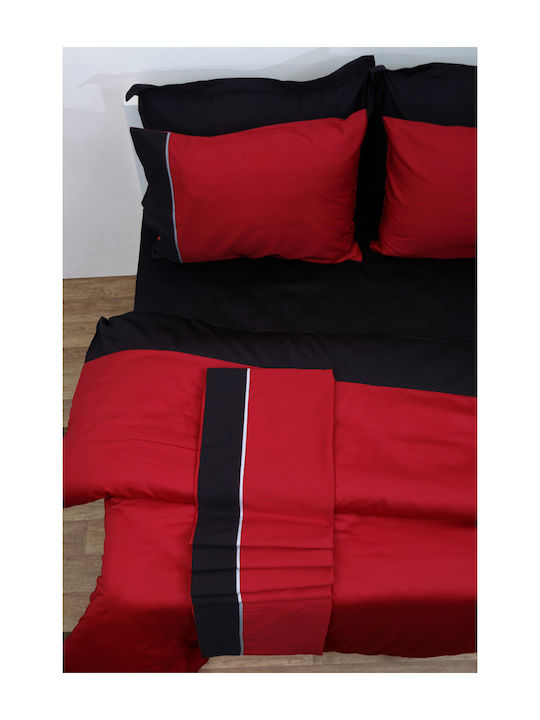 Anna Riska Πάπλωμα Υπέρδιπλο 220x240εκ. Luxury Bicolour Red / Black