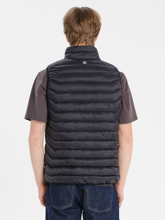 Ärmelloses Puffer Wasserdicht Schwarzes Herren Jacke 261.EM10.10-Schwarz