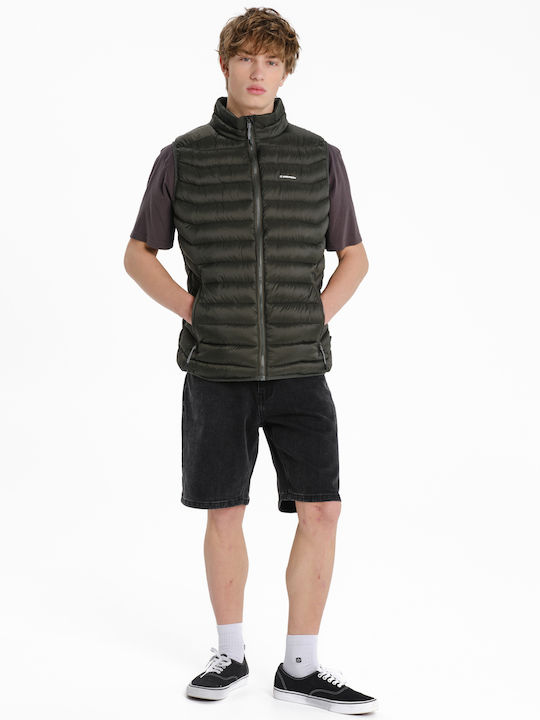 Geacă Fără Mâneci Puffer Waterproof Verde Măsliniu