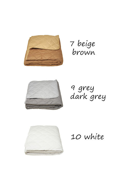 Sunshine Menta Coverlet Single from Cotton & Polyester White 160x220cm