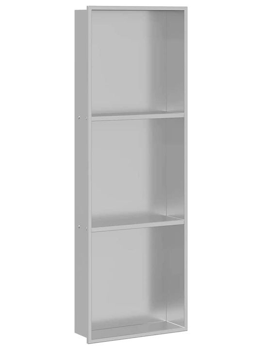 vidaXL Επιτοίχια Ραφιέρα Μπάνιου Μεταλλική 20x9.5x60cm Μαύρη