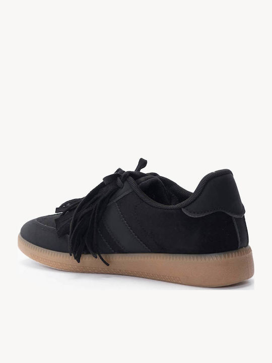 Adidași Din Suede Negri Cu Franjuri Discrete