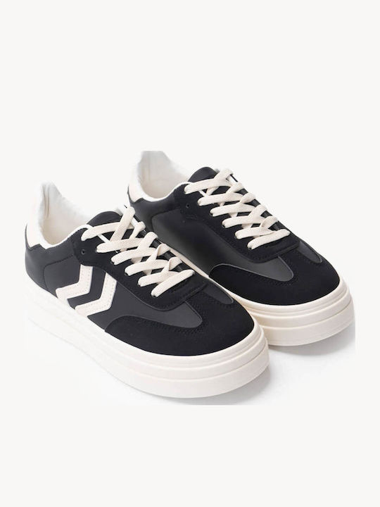 Μαύρα Sneakers Δίπατη Σόλα Διπλή Ρίγα