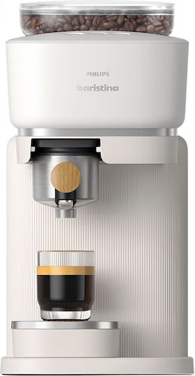 Philips Baristina Automatic Espresso Coffee Machine 1500W Pressure 16bar with Grinder White BAR302/20