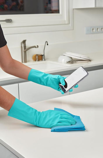 Spontex Ζεύγος Γαντιών Καθαριότητας Second Skin Πλαστικά Medium Πράσινα