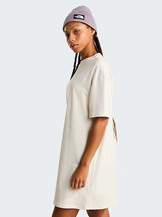 Summer Mini Athletic T-Shirt Short Sleeve Ecru Dress