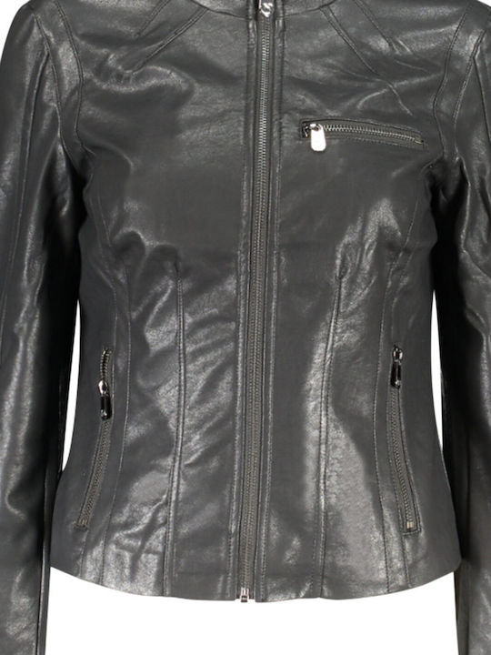Short Women's Jacket for Winter Black
