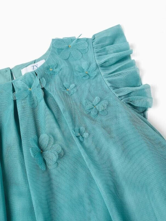 Girls Sleeveless Green Dress