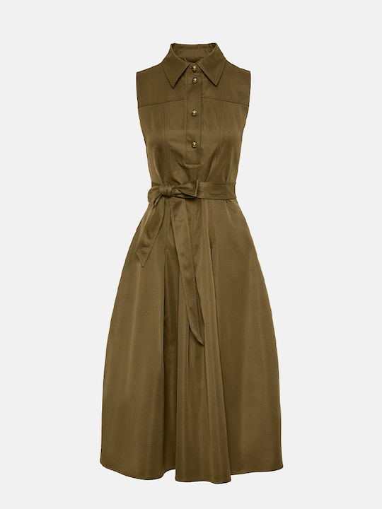 Midi Dress for Wedding / Christening Khaki