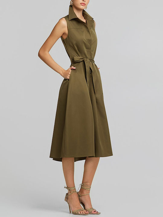 Midi Dress for Wedding / Christening Khaki