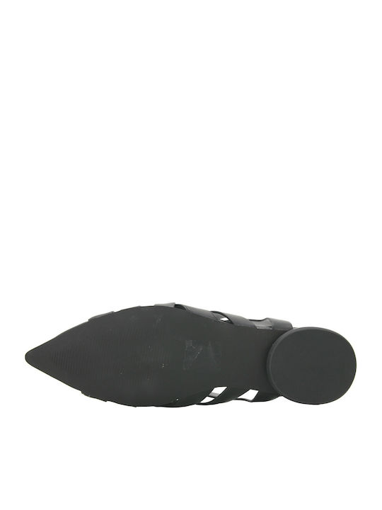 Leather Women's Ballerina Shoes Black