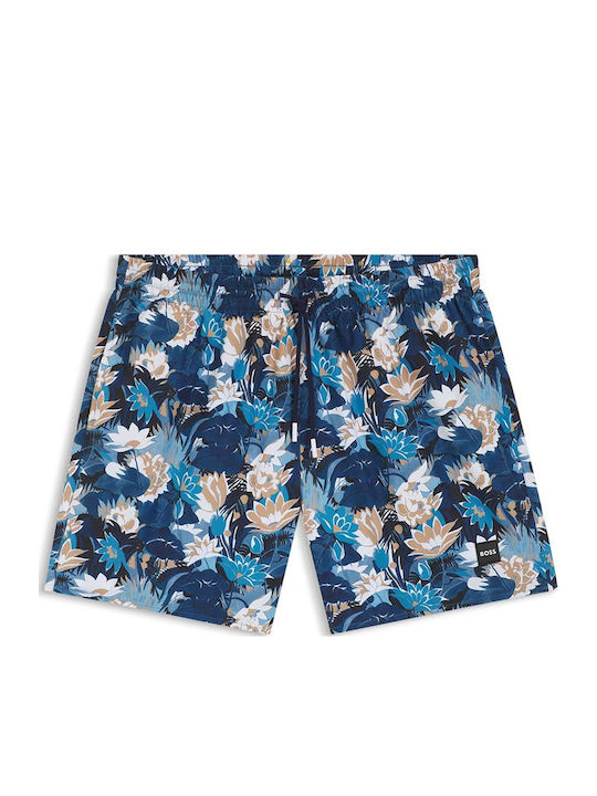 Piranha Herren-Bademode Kurze Hosen Hellblau Blumen