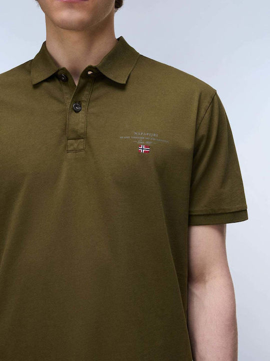 Elbas Polo Bluză Cu Mânecă Scurtă Verde Kaki
