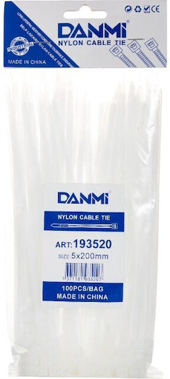 Set 100 Mice Plastic Collars 100 Mm X 3 Mm Polyamide White Alista Home