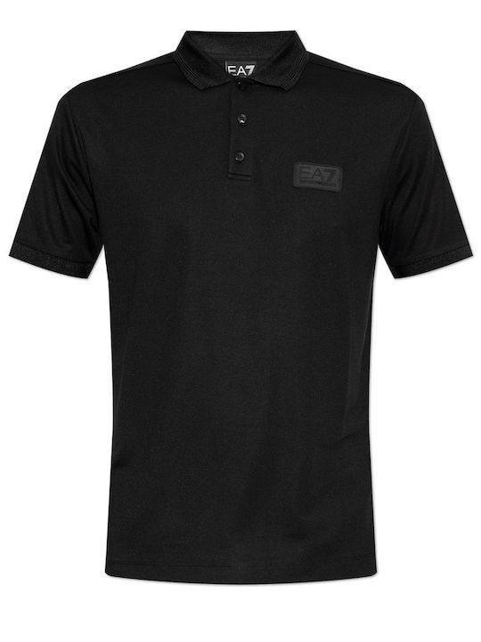 Polo Herrenbluse Kurzarm Schwarz