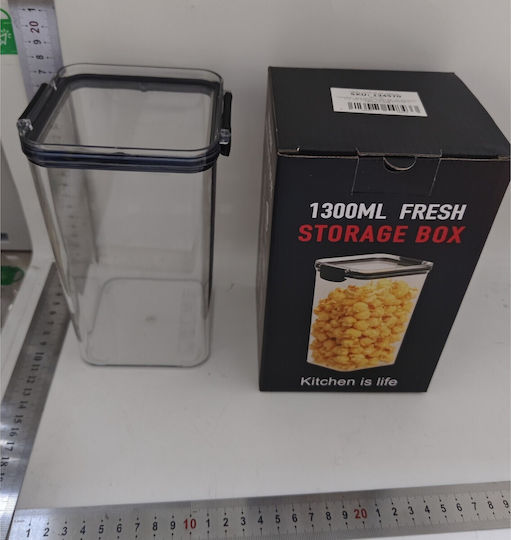 Alista Home Ваза За Зърнени Храни С Капак Пластмасова Прозрачна 1300ml