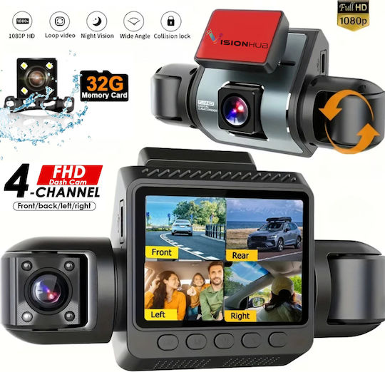 Set Cameră DVR Auto 1080P cu Ecran 2" Wi-Fi și Cameră de Marșarier