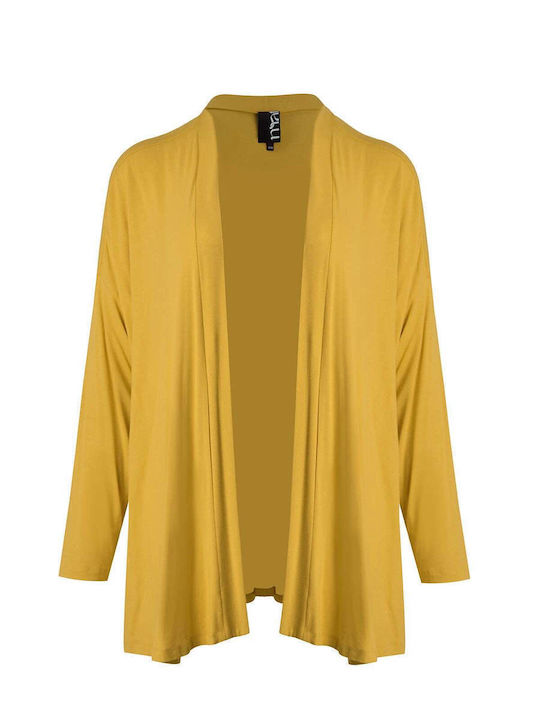 Long Women's Cardigan In Yellow Colour 0039.4519.NETTO-dark-yellow