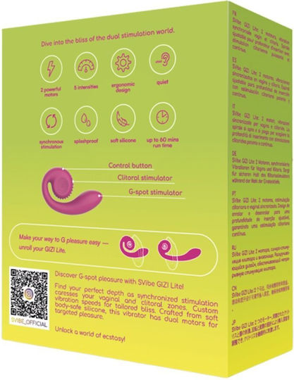 Snail Vibe Snail Gizi Lite Διπλός Δονητής με Απομακρυσμένο Έλεγχο 15.2cm Ροζ