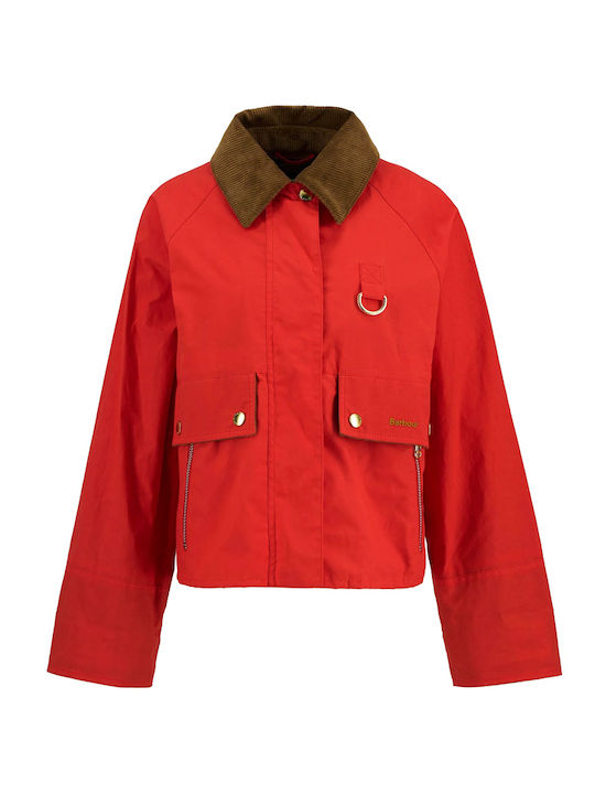 Short Women's Jacket for Winter Red
