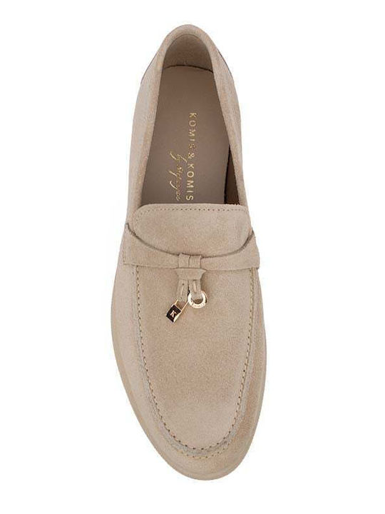 Leather Women's Loafers in Brown Color
