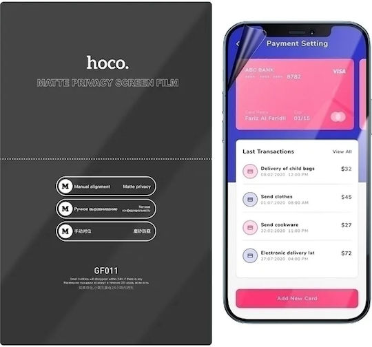 Hoco 0.15mm Privacy Hydrogel Ματ Screen Protector (Realme 14x)