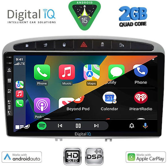 Digital IQ Ηχοσύστημα Αυτοκινήτου για Peugeot 308 / RCZ 2007-2012 (Bluetooth/USB/WiFi/GPS/Apple-Carplay/Android-Auto) με Οθόνη Αφής 9"