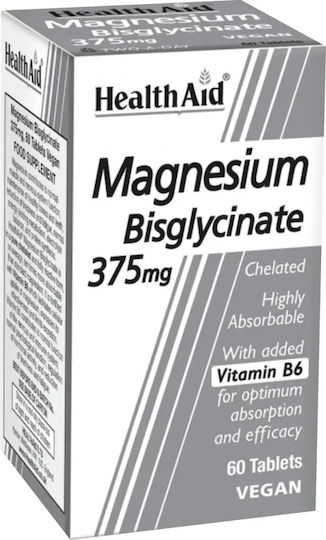 Health Aid Magnesium Bisglycinate 375mg με Βιταμίνη B6 60 ταμπλέτες