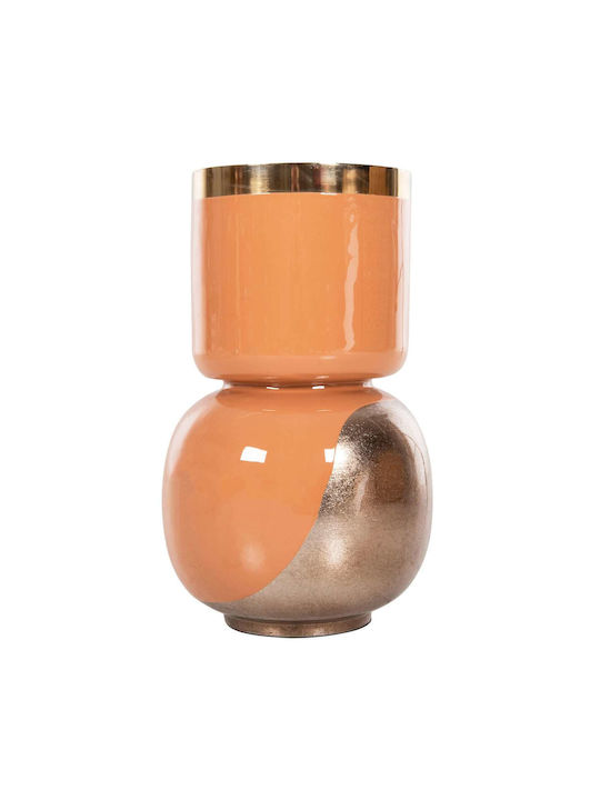 Freebox Decorative Vase Metallic Orange 21x21xHeight 37cm