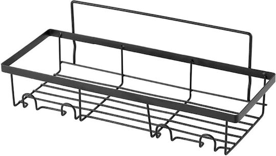 Verk Group Montat pe perete Raft Baie Metal 32x14x6cm Neagră