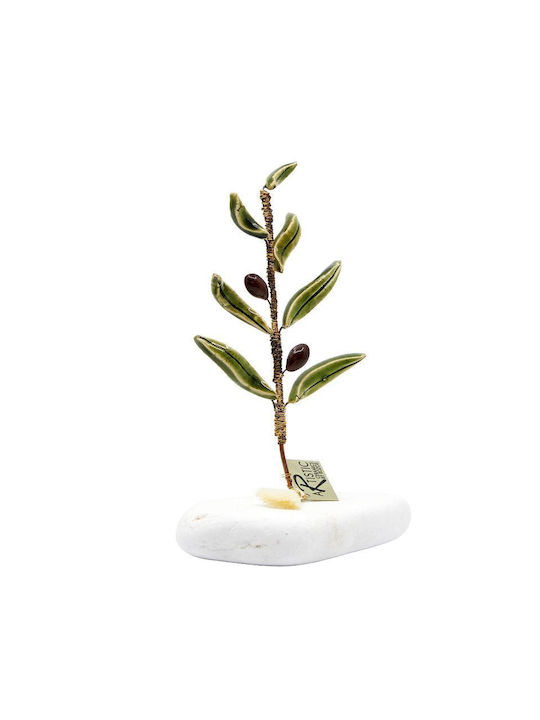 Rozos Ceramics Διακοσμητική Ελιά από Κεραμικό Υλικό 9x9cm