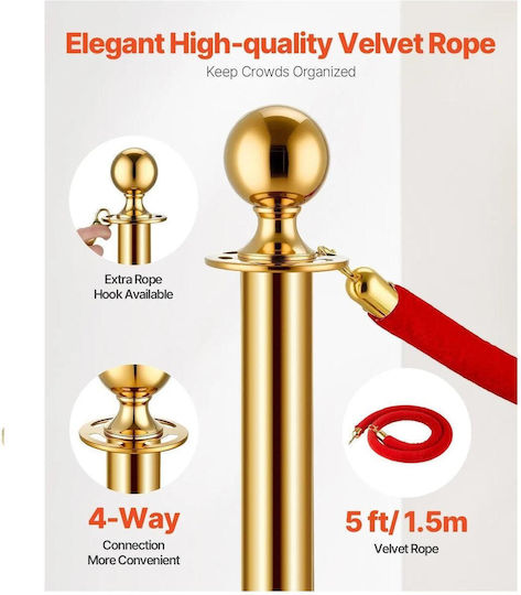 Vivatechnix Vivatechnix Seilabsperrungen Rot 1.5mx96cm