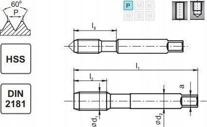 Fanar Handgewindebohrer Unf 1/4-28 Din-2181/2 2b HSS