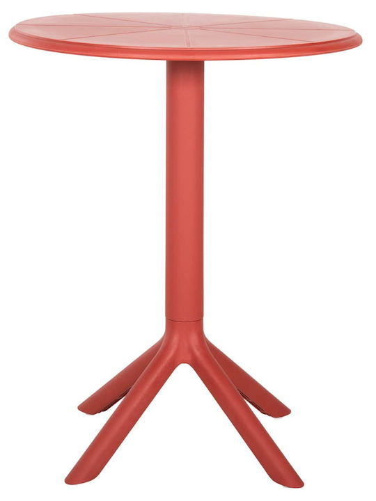 Garten- und Terrassentisch für kleine Räume aus Polypropylen Rot 61x61x77cm