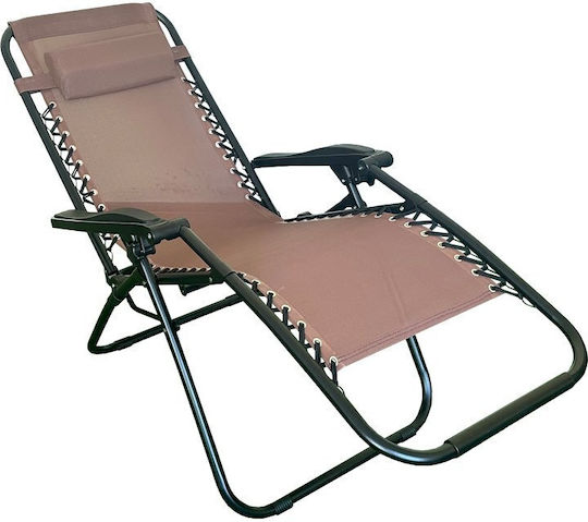 Outdoor Armchair Metallic Mirka Brown-Black