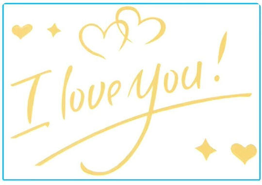 I Love You Sticker Alista Home Love Theme 21x29 Cm Gold