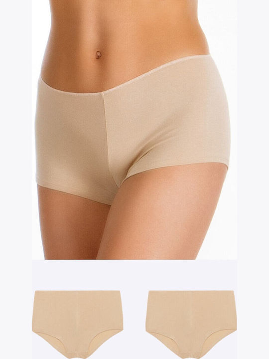 Modal Fimelle Γυναικεία Boxer 2Pack Μπεζ
