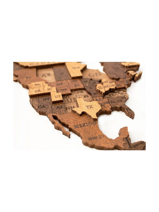 Ewa 3D Wall Decor World Wooden 100x55cm