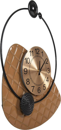 Metallic Gold Wall Clock 50x63cm